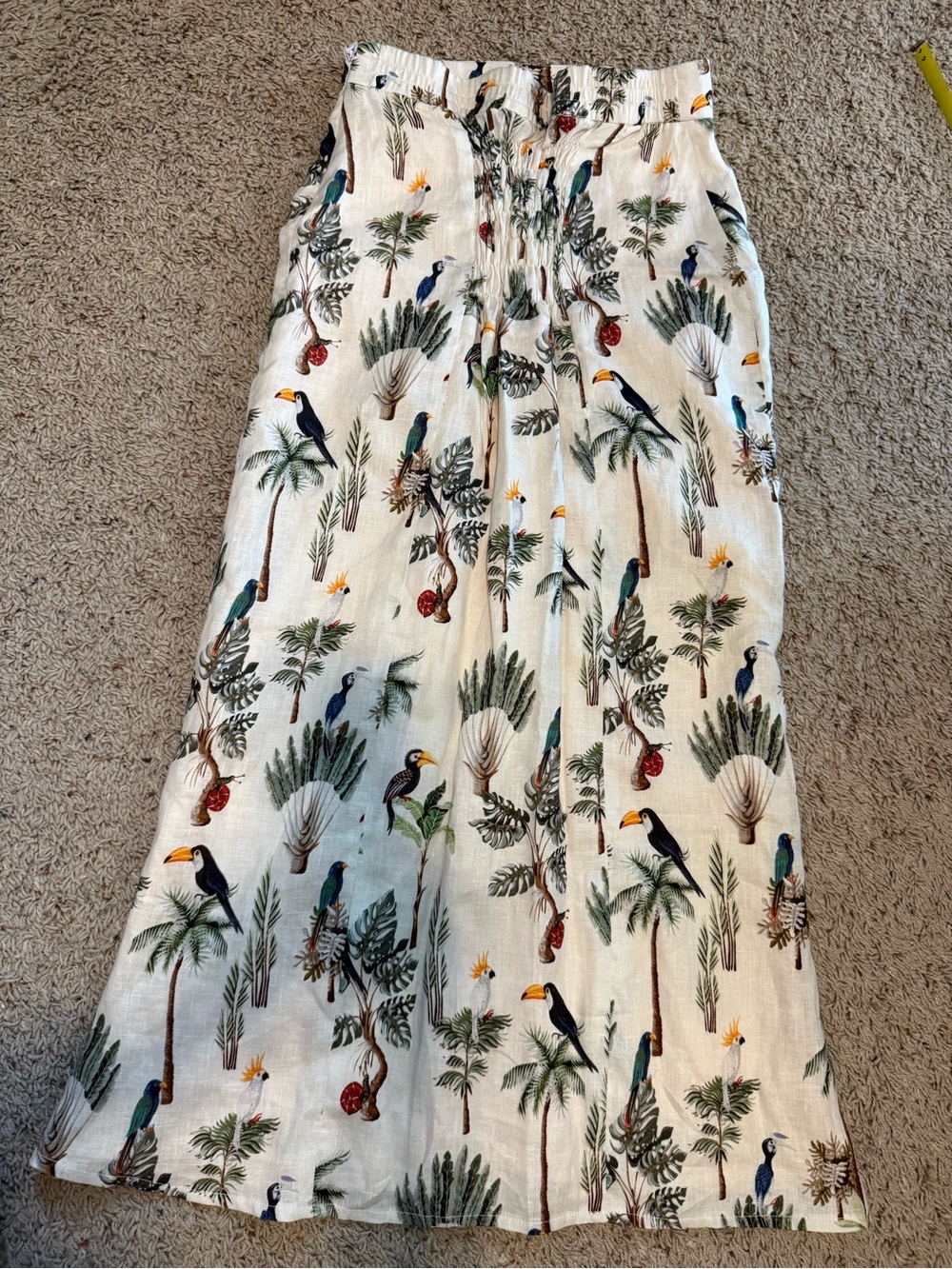 Hilary Macmillan Tropics printed Maxi Skirt with Toucan Motif